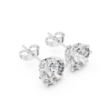 Gold Earrings 9-10075E, White Gold, view 2