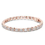 14K Solid Gold Lab Diamond Bracelet, Rose Gold, view 1