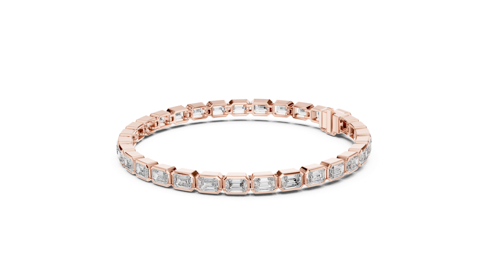 14K Solid Gold Lab Diamond Bracelet, Rose Gold, view 1