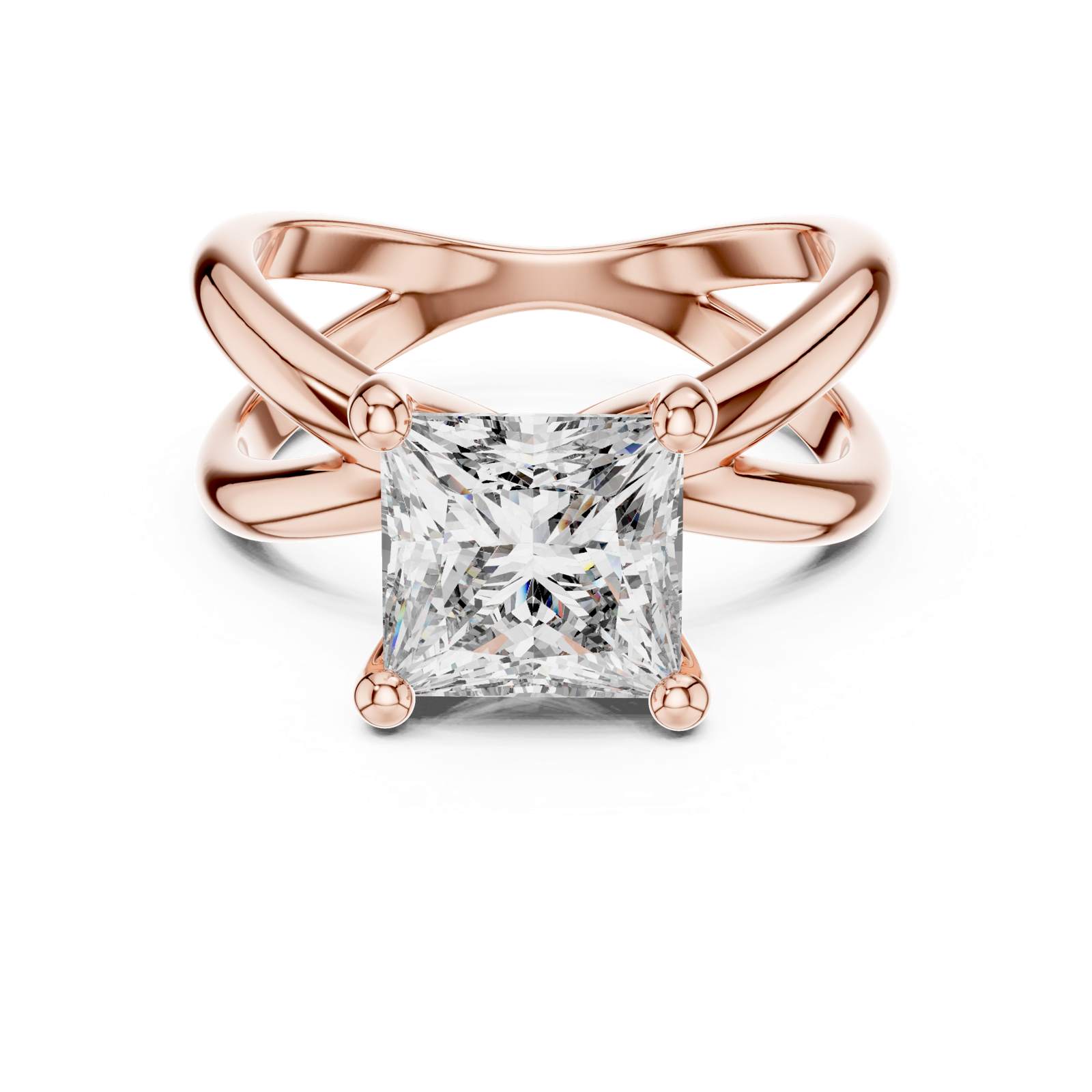 Gold Ring DDLR-051, Rose Gold, view 4
