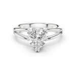 Gold Jewelry L36-7, Heart center stone, White Gold