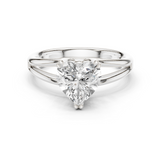 Gold Jewelry L36-7, Heart center stone, White Gold