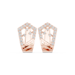 14K Solid Gold Lab Diamond Cluster Earrings, Rose Gold