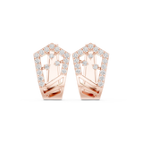 14K Solid Gold Lab Diamond Cluster Earrings, Rose Gold