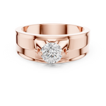 14K Solid Gold Lab Diamond Solitaire Ring, Rose Gold, view 4
