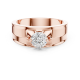 14K Solid Gold Lab Diamond Solitaire Ring, Rose Gold, view 4