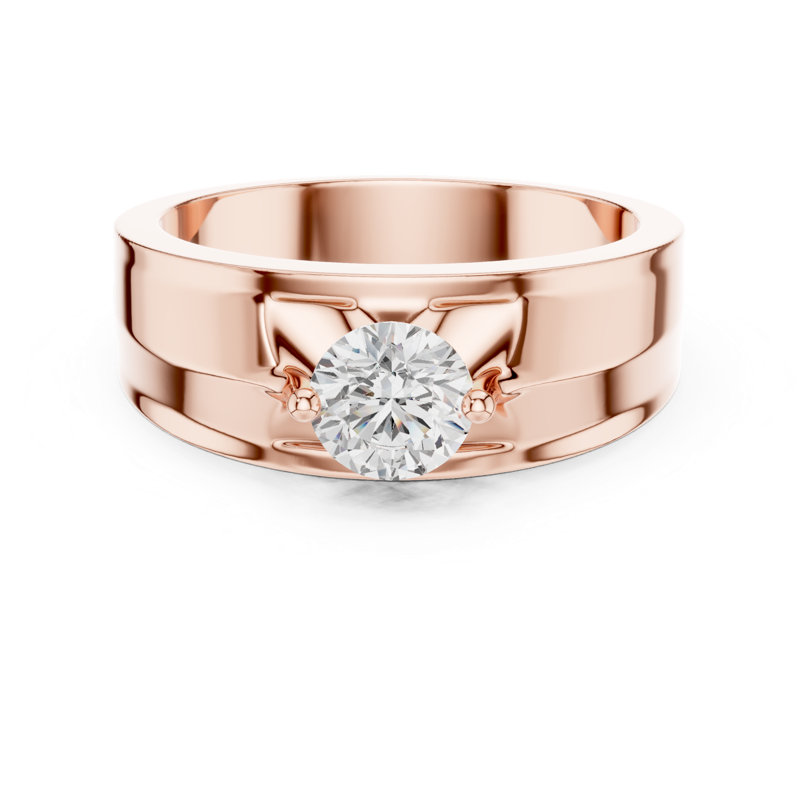 14K Solid Gold Lab Diamond Solitaire Ring, Rose Gold, view 4