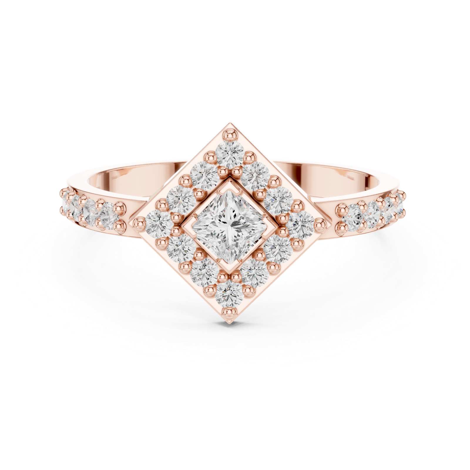 Gold Ring DDLR-745, Rose Gold, view 4