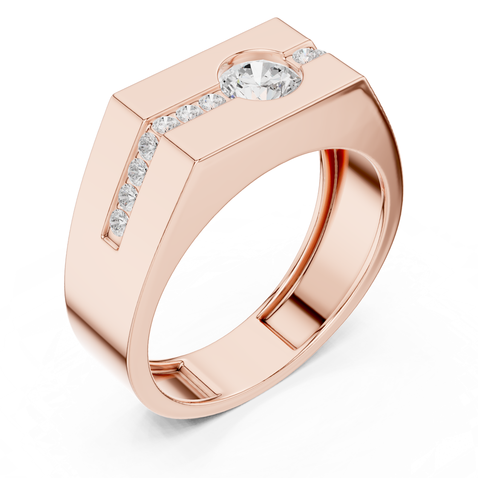 Gold Men's Ring GGR-0011, Rose Gold, view 2