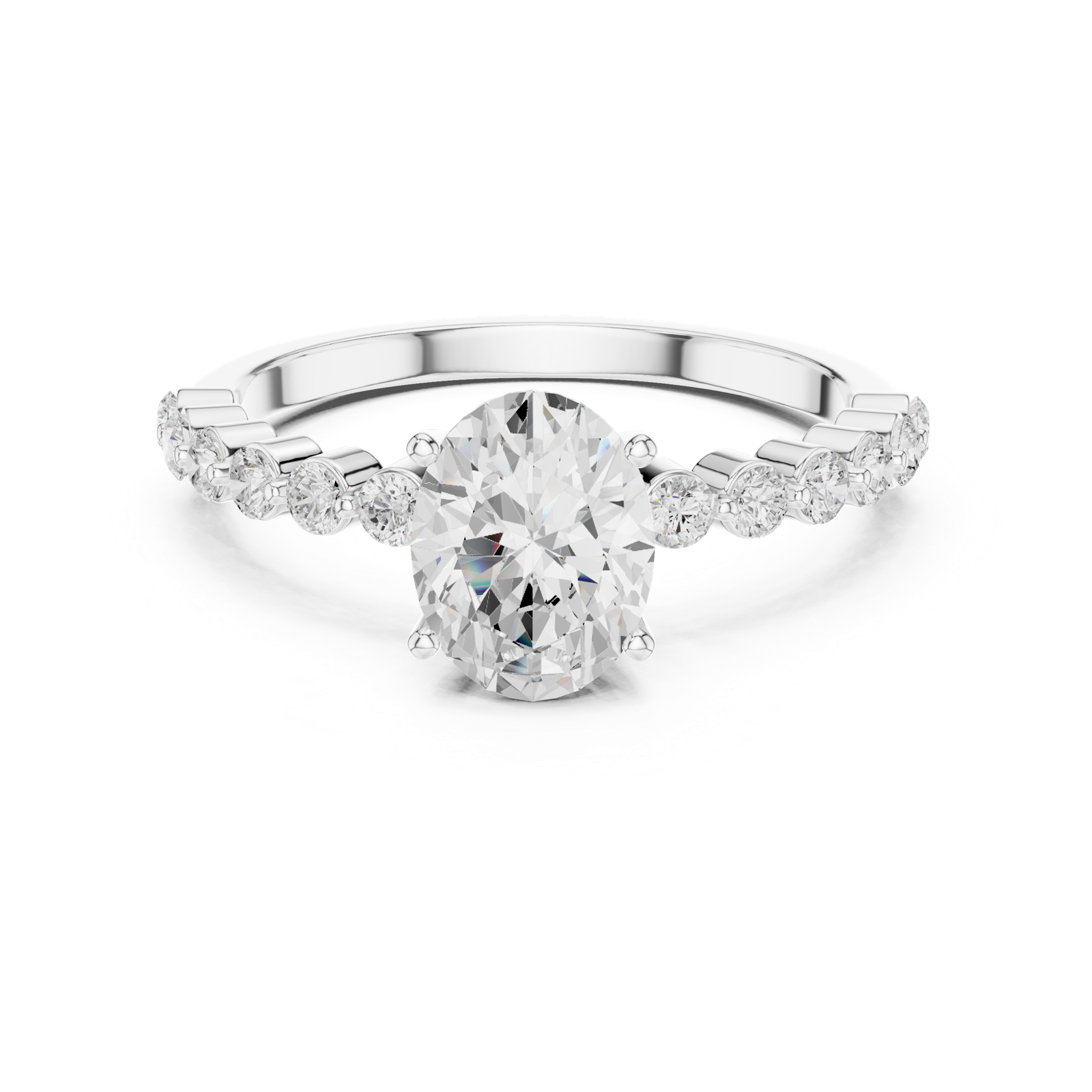 Gold Ring DDLR-1058, White Gold, view 4