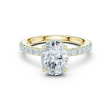 Gold Ring DDLR-165, Oval center stone, Yellow Gold