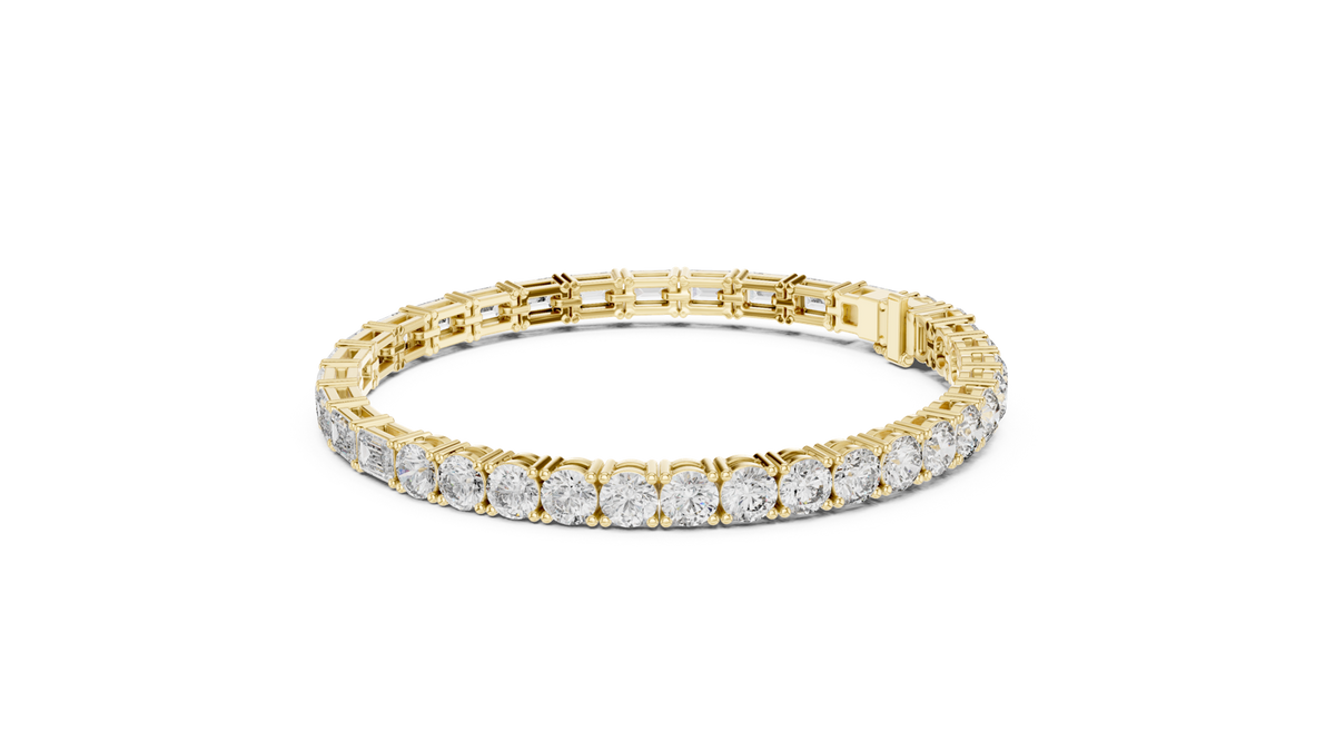 14K Solid Gold Lab Diamond Bracelet, Yellow Gold, view 1