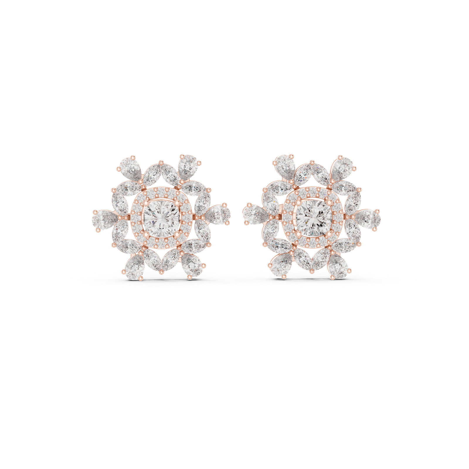 Gold Earrings AGDER-230, Rose Gold