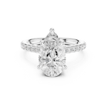 Gold Ring DDLR-250, Pear center stone, White Gold, view 4