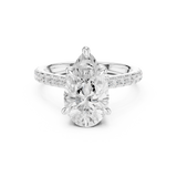 Gold Ring DDLR-250, Pear center stone, White Gold, view 4