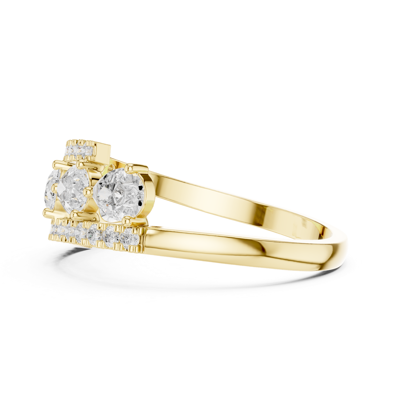 Gold Ring HLR-81, Yellow Gold, view 3