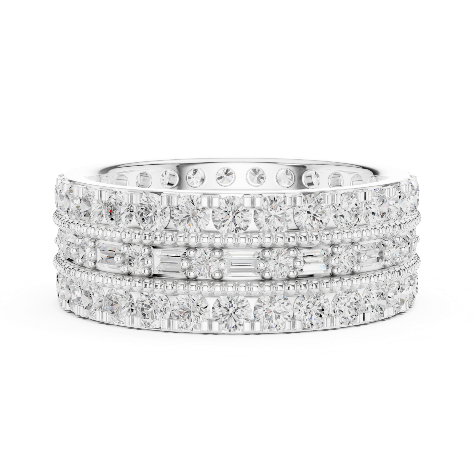 Gold Ring DDLR-369, White Gold, view 3