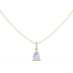 Gold Jewelry DDPO-009, Pear center stone, Yellow Gold