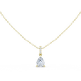 Gold Jewelry DDPO-009, Pear center stone, Yellow Gold