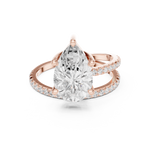 Gold Jewelry L35-39, Pear center stone, Rose Gold, view 4