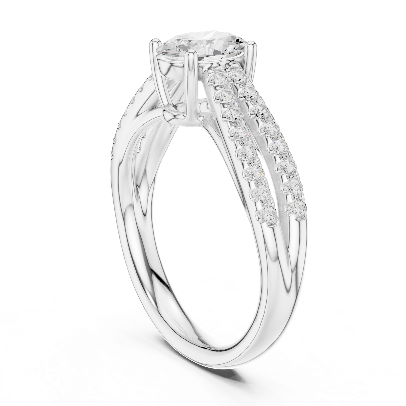 Gold Ring DDLR-713, White Gold, view 1