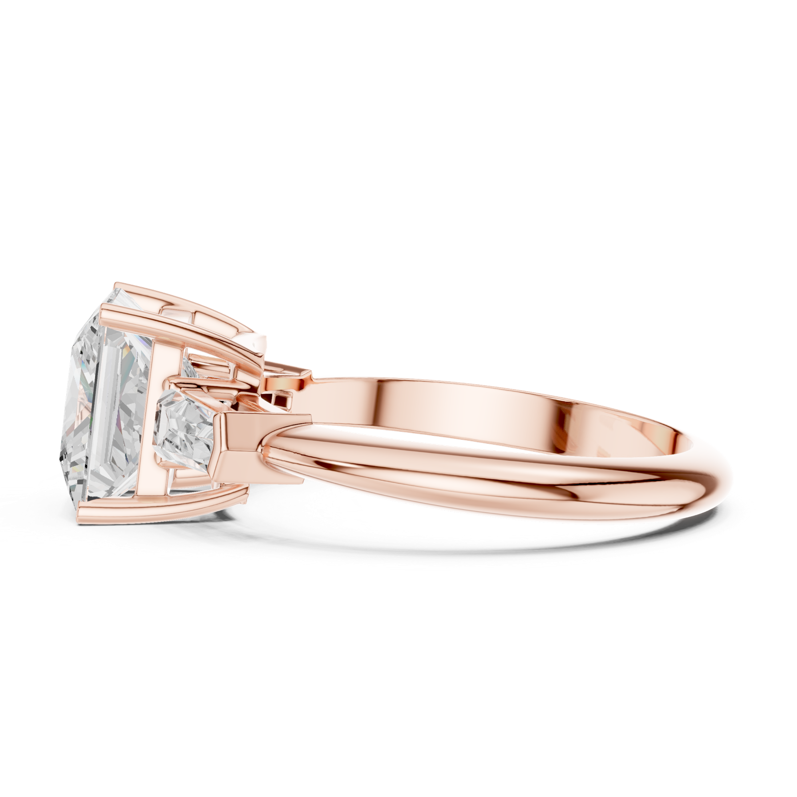 Gold Jewelry L35-67, Princess center stone, Rose Gold, view 3