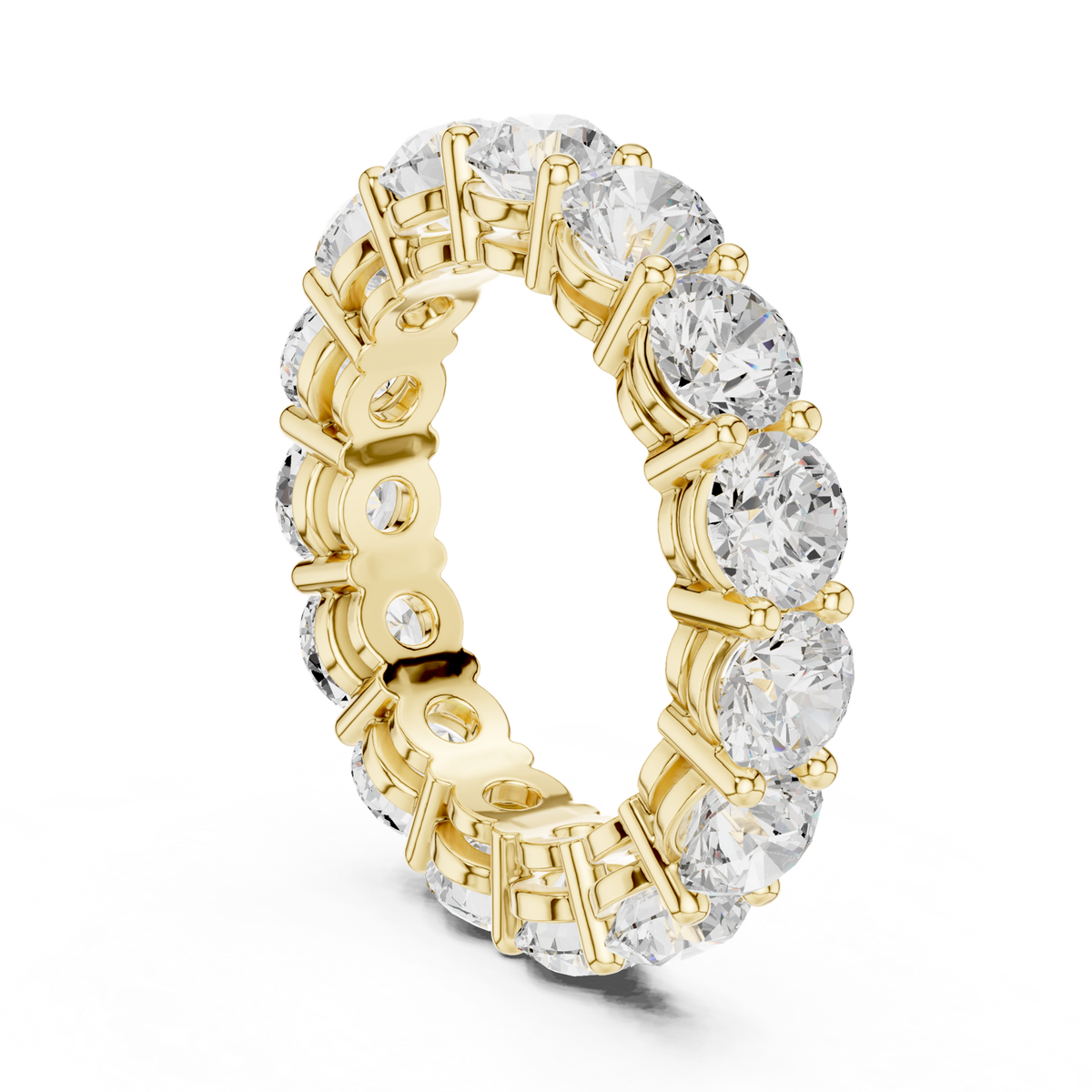 14K Solid Gold Lab Diamond Eternity Ring, Yellow Gold, view 1