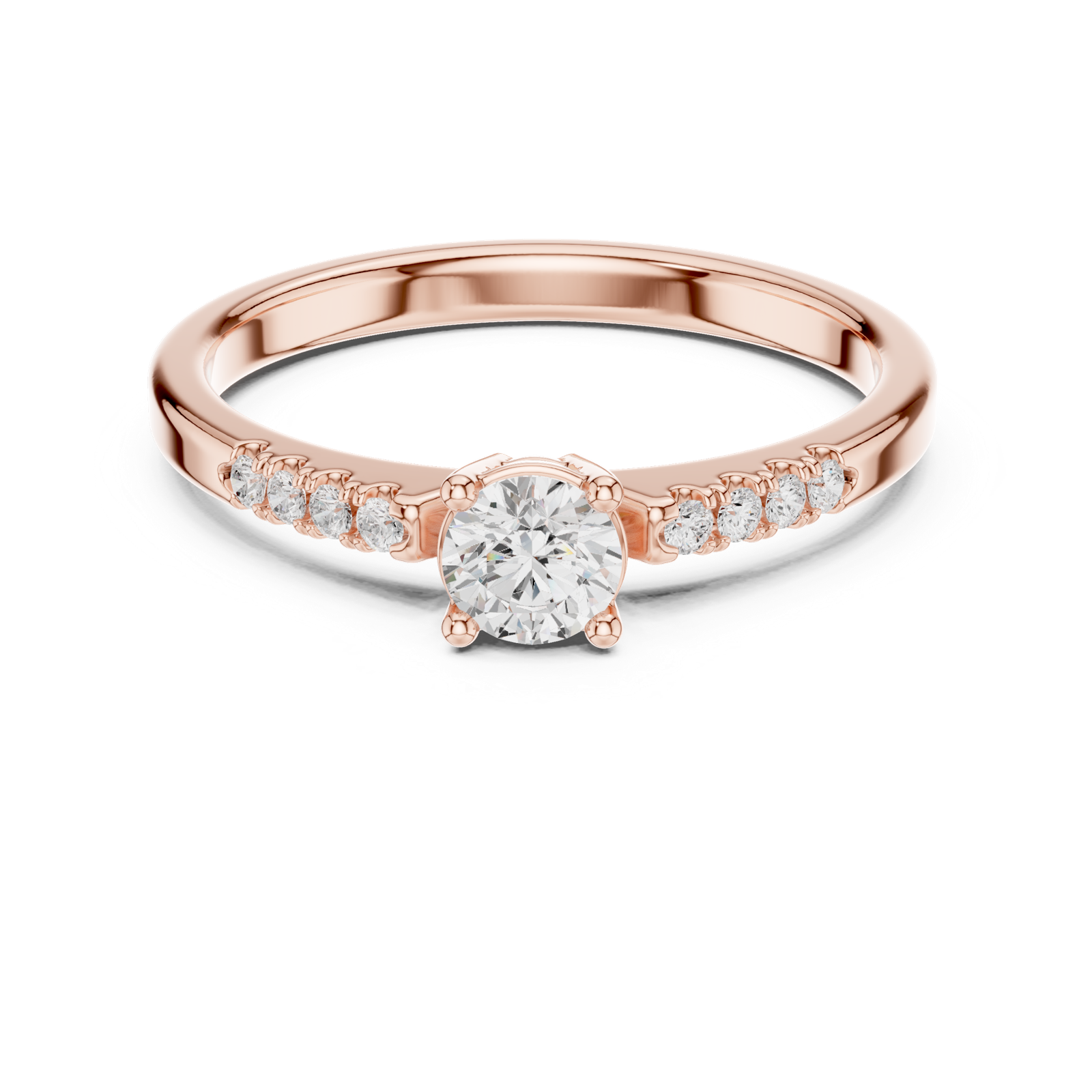 Gold Ring DDLR-834, Rose Gold, view 4