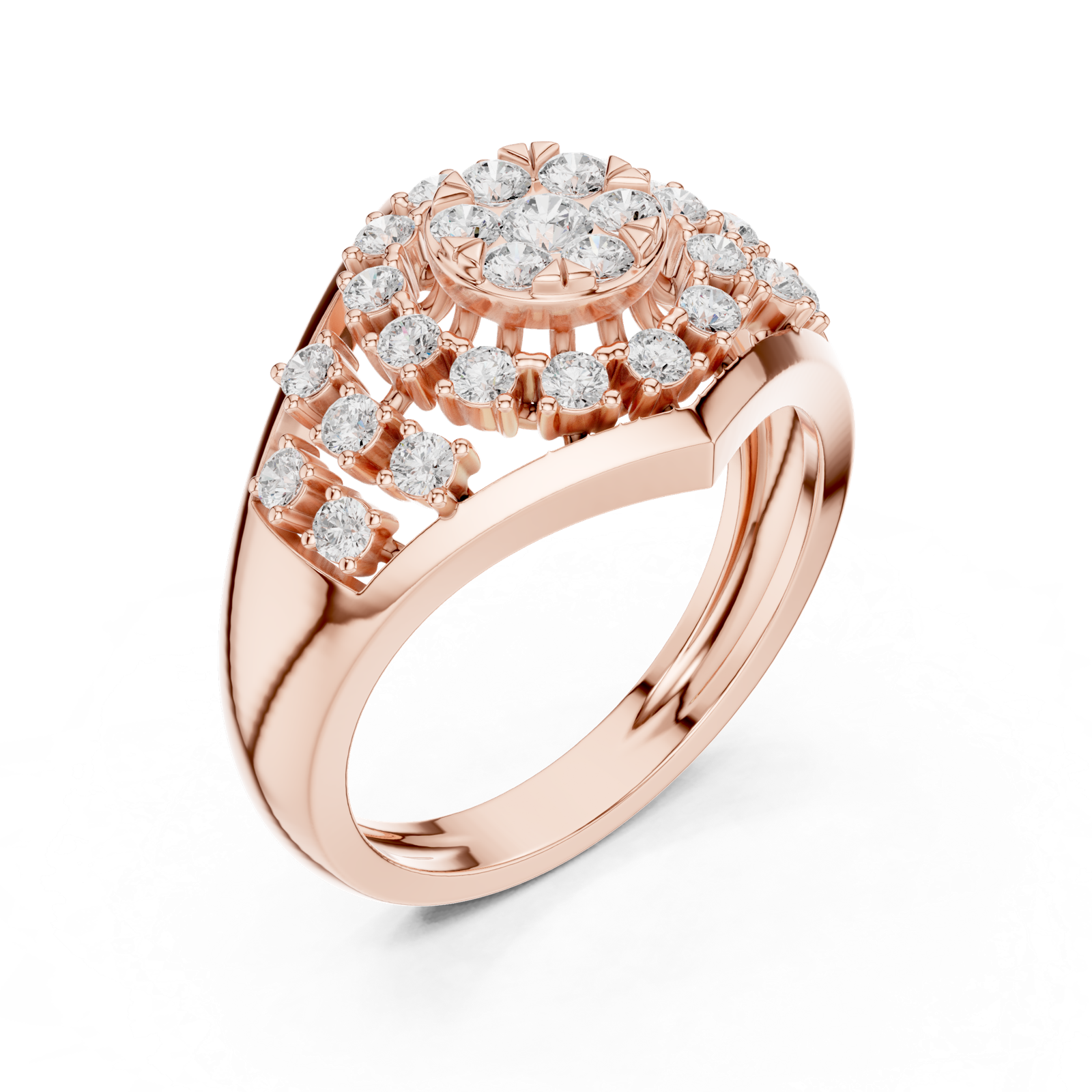Gold Ring DDLR-768, Rose Gold, view 2