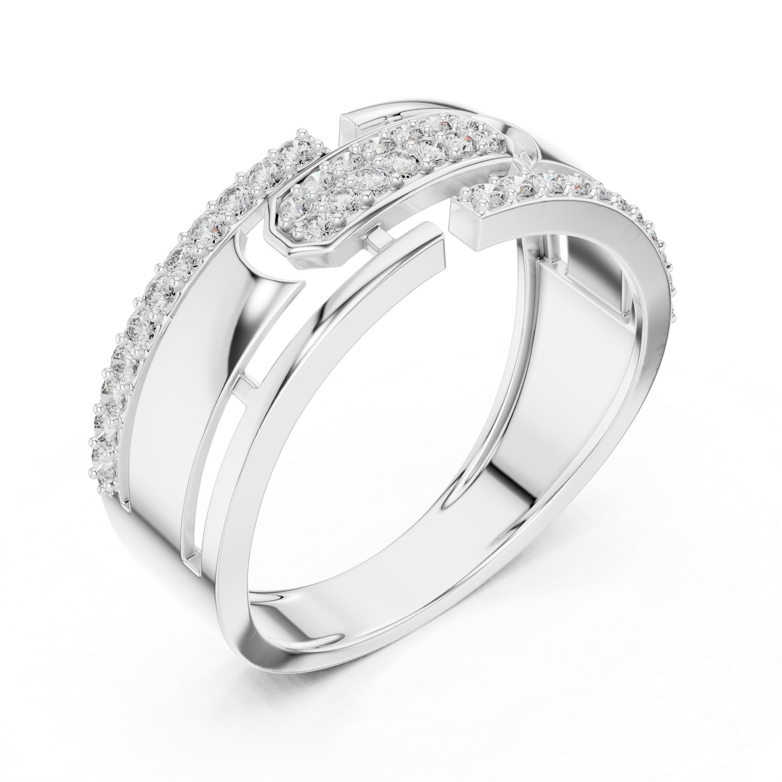 Gold Ring LR-01 (6), White Gold, view 2