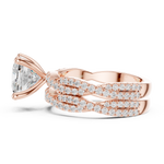 Gold Ring, Cushion center stone, Rose Gold, view 3