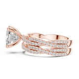 Gold Ring, Cushion center stone, Rose Gold, view 3