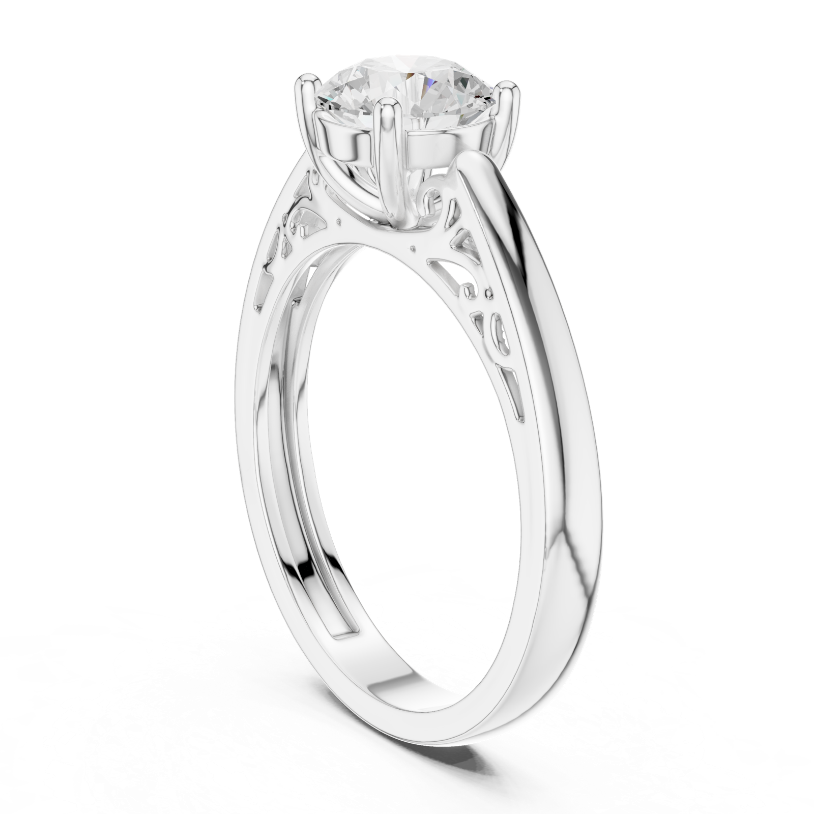 Gold Ring DDLR-815, White Gold, view 1