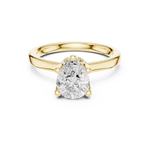 Gold Ring DDLR-176, Pear center stone, Yellow Gold, view 4