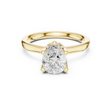 Gold Ring DDLR-176, Pear center stone, Yellow Gold, view 4