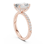 Gold Ring DDLR-161, Radiant center stone, Rose Gold, view 1