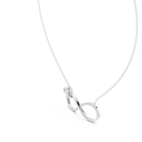 14K Solid Gold Lab Diamond Infinity Pendant Necklace, White Gold, view 2