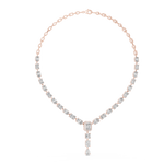 14K Solid Gold Lab Diamond Tennis Necklace, Rose Gold, view 1