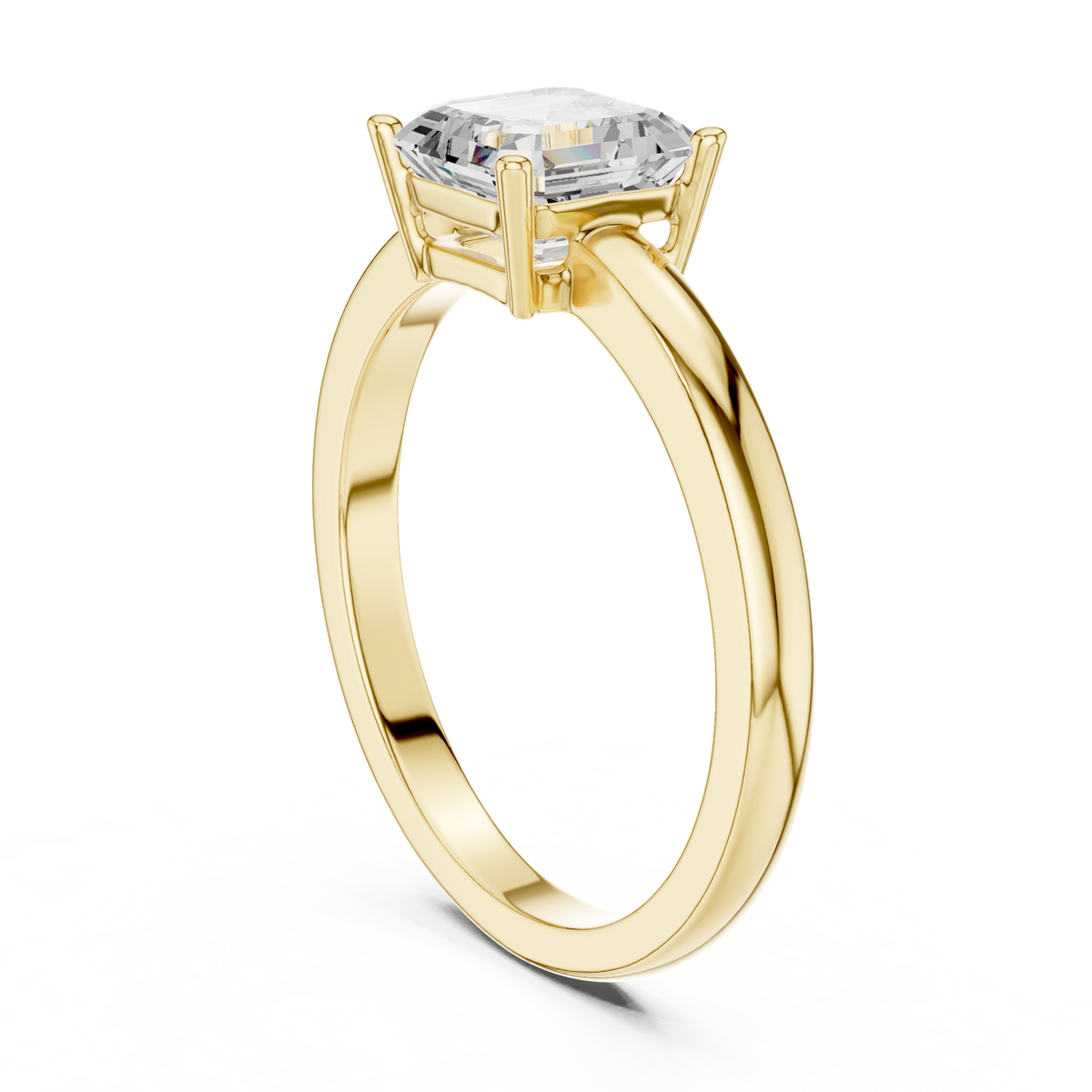 14K Solid Gold Lab Diamond Solitaire Ring, Yellow Gold, view 1
