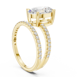 Gold Jewelry L35-39, Oval center stone, Yellow Gold, view 1