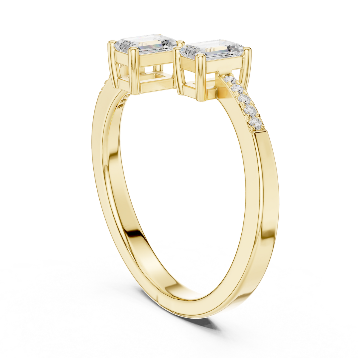 14K Solid Gold Lab Diamond Cluster Ring, Yellow Gold, view 1