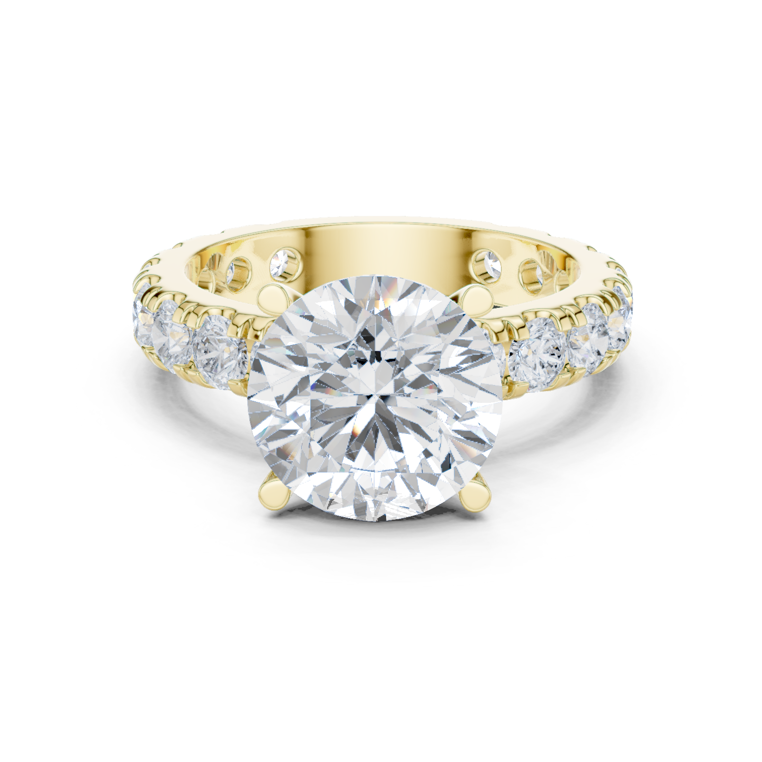 Gold Jewelry L35-63, Round center stone, Yellow Gold