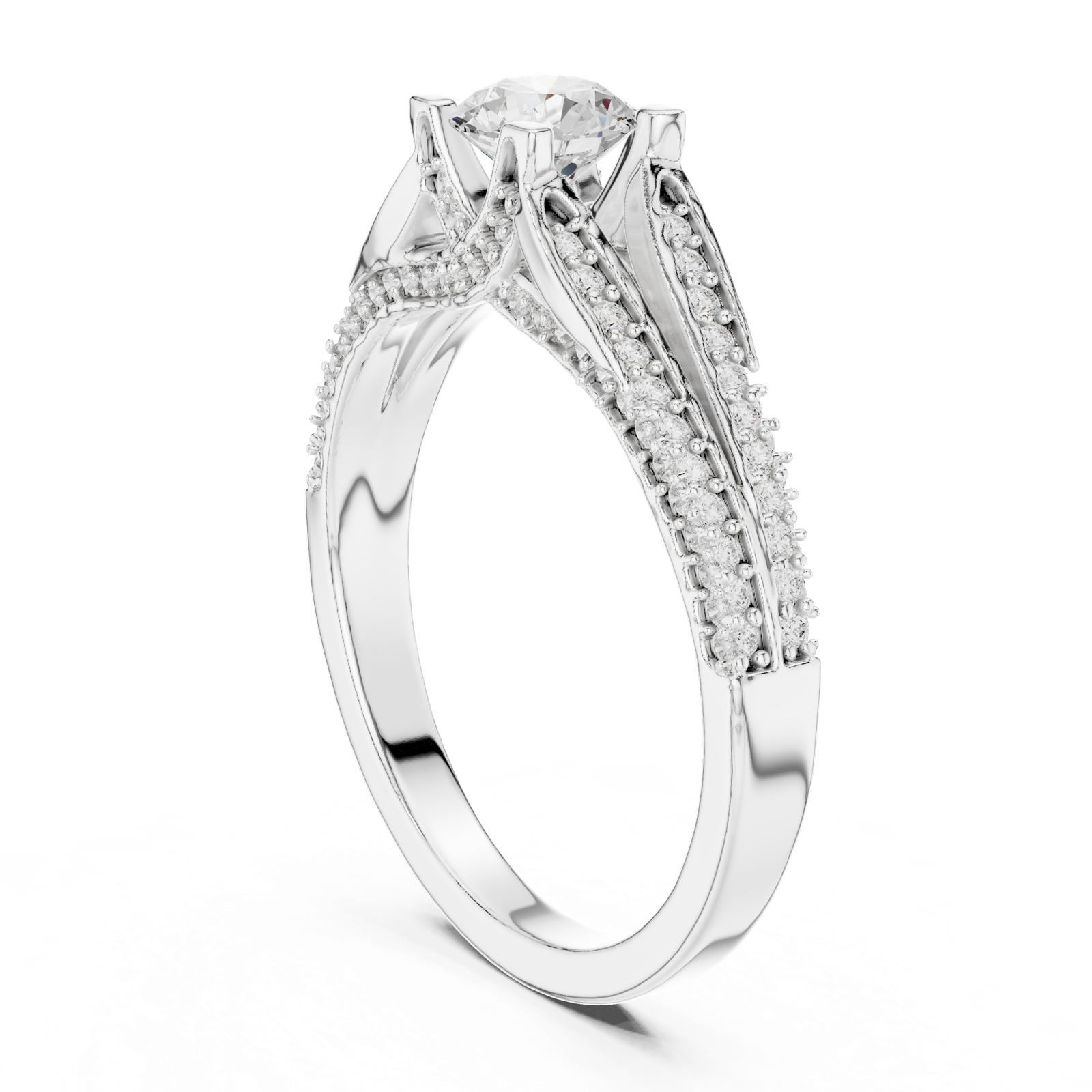 Gold Ring LR-0327, White Gold, view 1