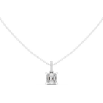 Gold Jewelry, Asscher center stone, White Gold, view 4