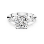 Gold Jewelry, Cushion center stone, White Gold, view 4