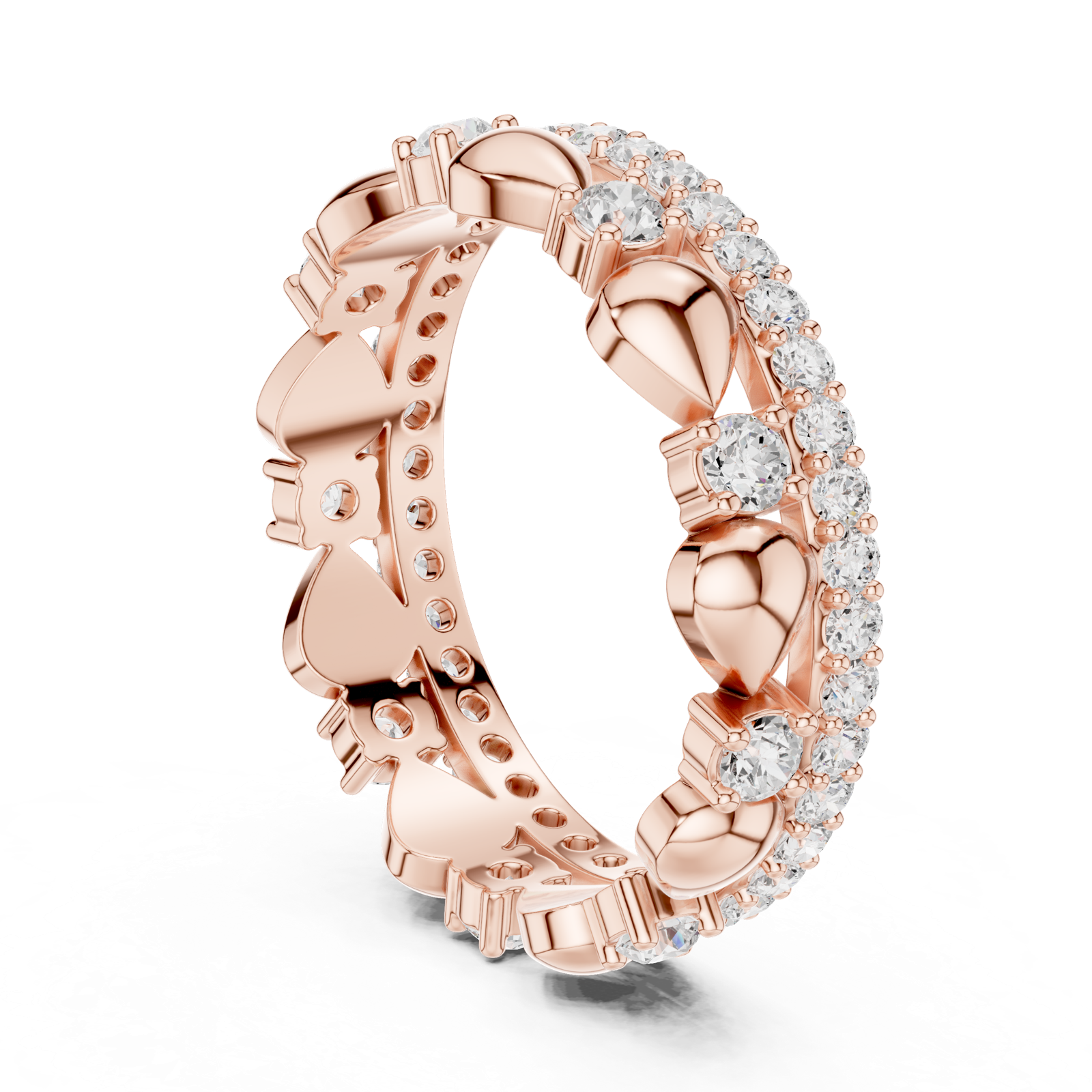 Gold Ring R30, Rose Gold, view 1