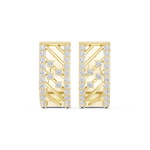 14K Solid Gold Lab Diamond Cluster Earrings, Yellow Gold
