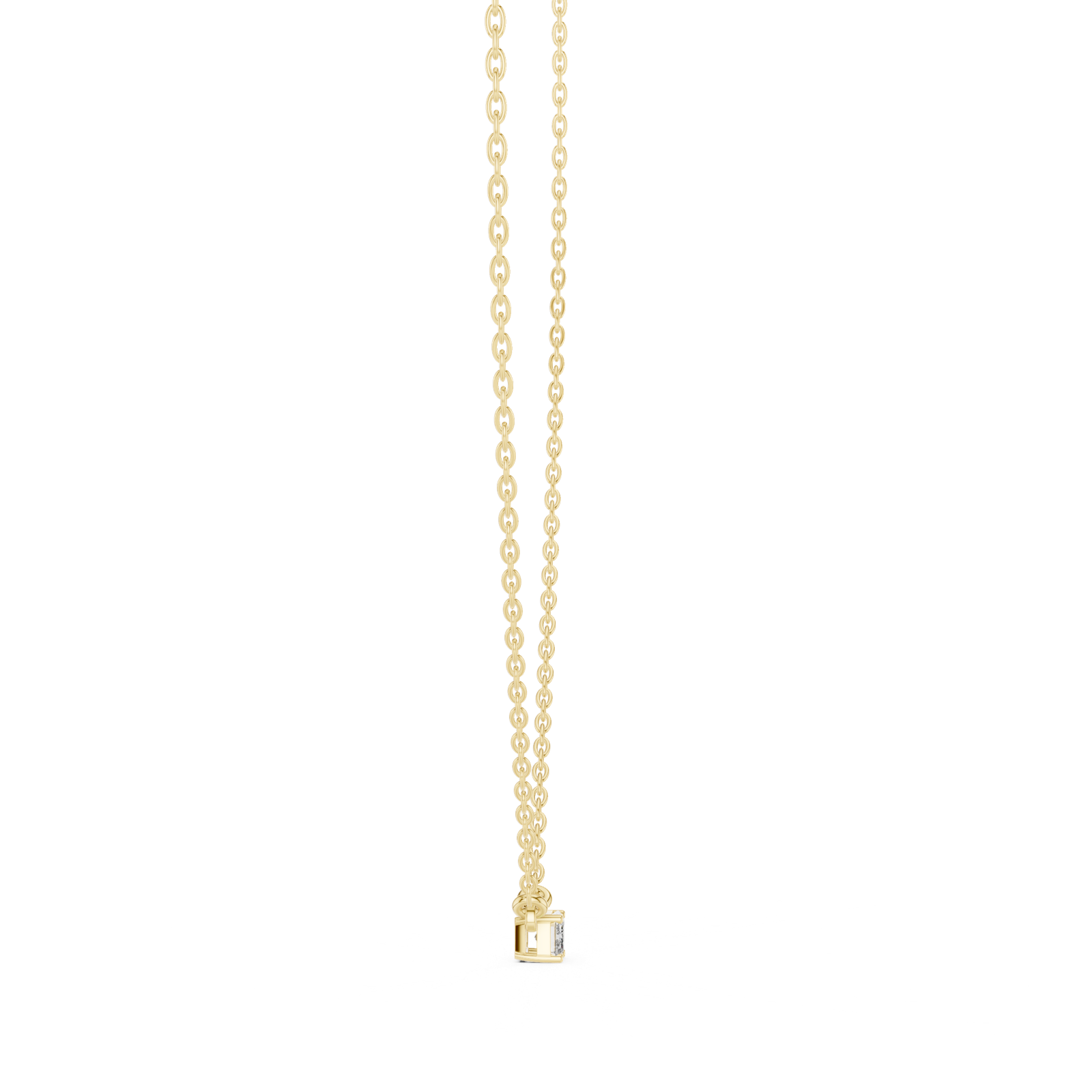 14K Solid Gold Lab Diamond Solitaire Pendant Necklace, Yellow Gold, view 3