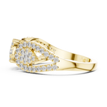 14K Solid Gold Lab Diamond Three-Stone Ring, Yellow Gold, view 3