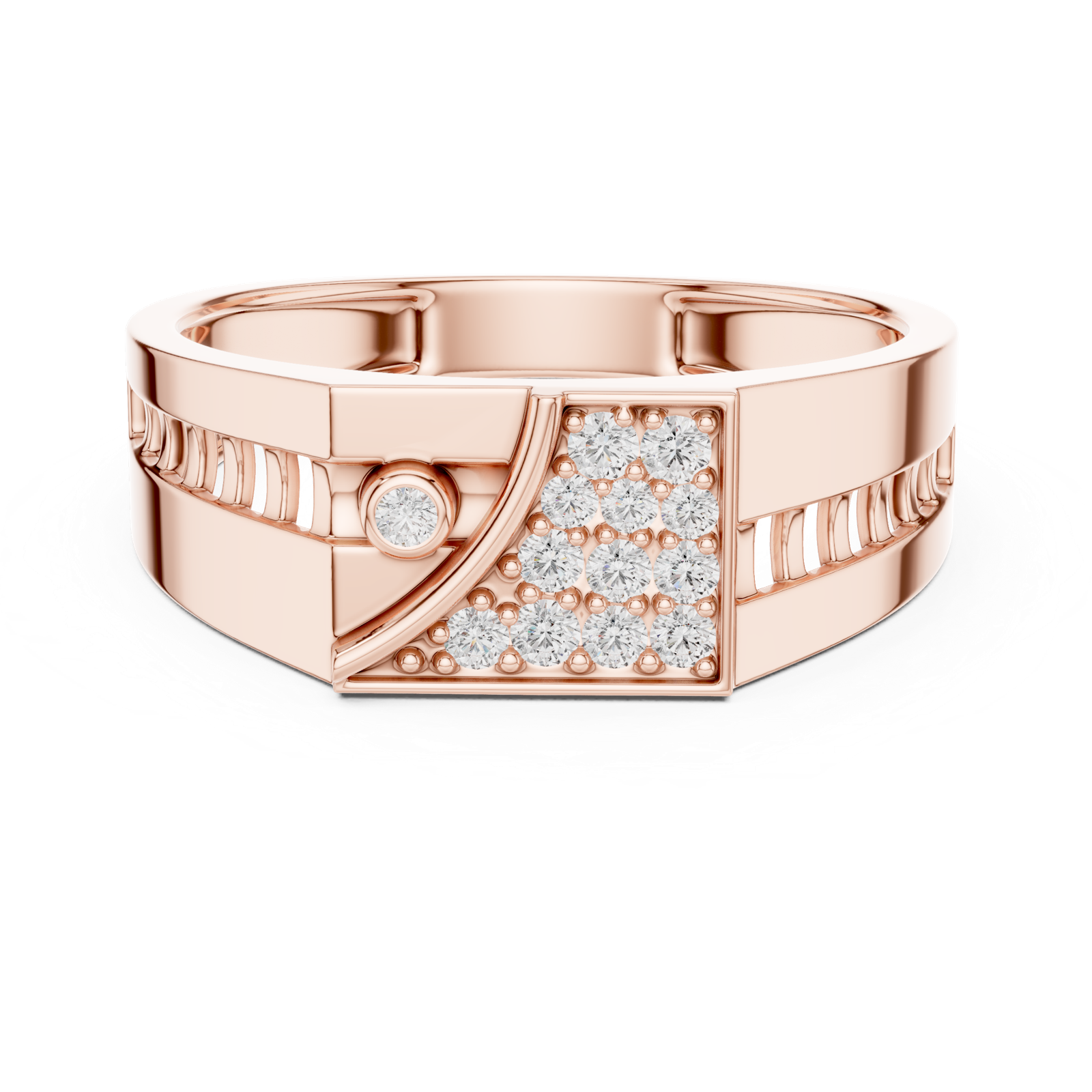 Gold Ring LR-01 (29), Rose Gold, view 4